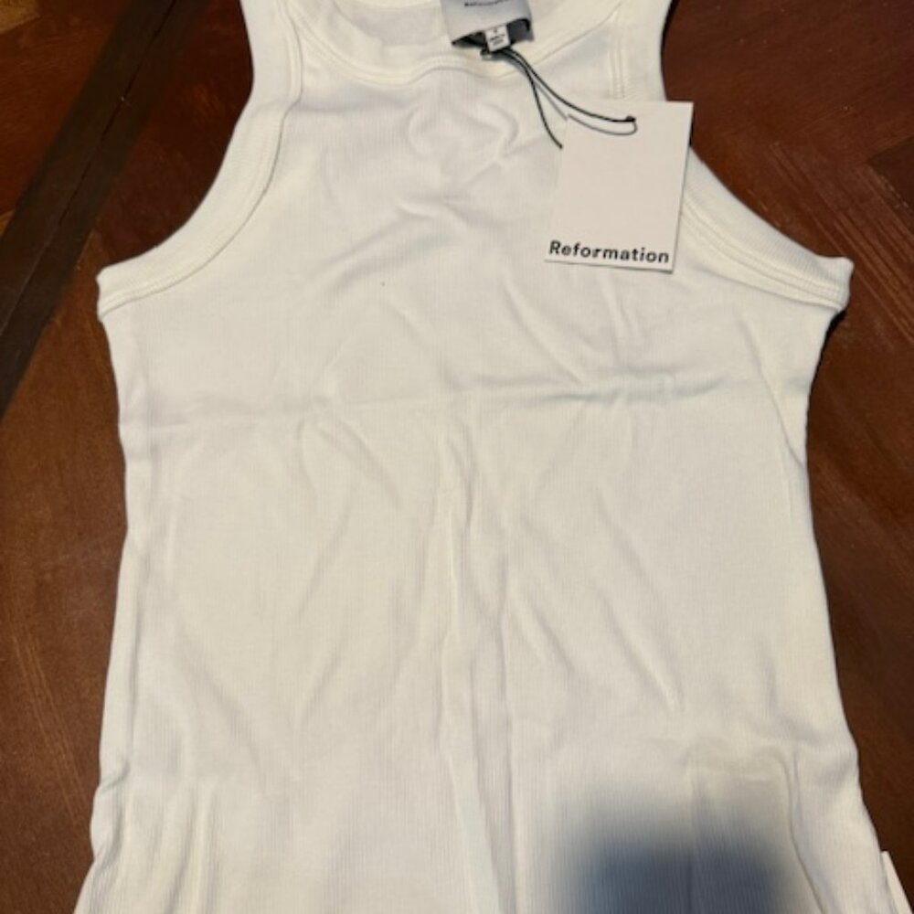 Reformation Tasha Ribbed Tank Top Size S